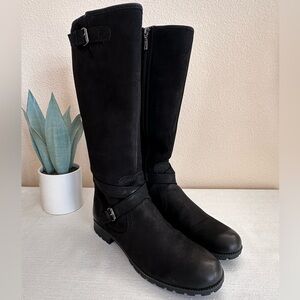 Hotter Belle Black Nubuck Buckle Knee High Riding Boots Women’s UK8 US10